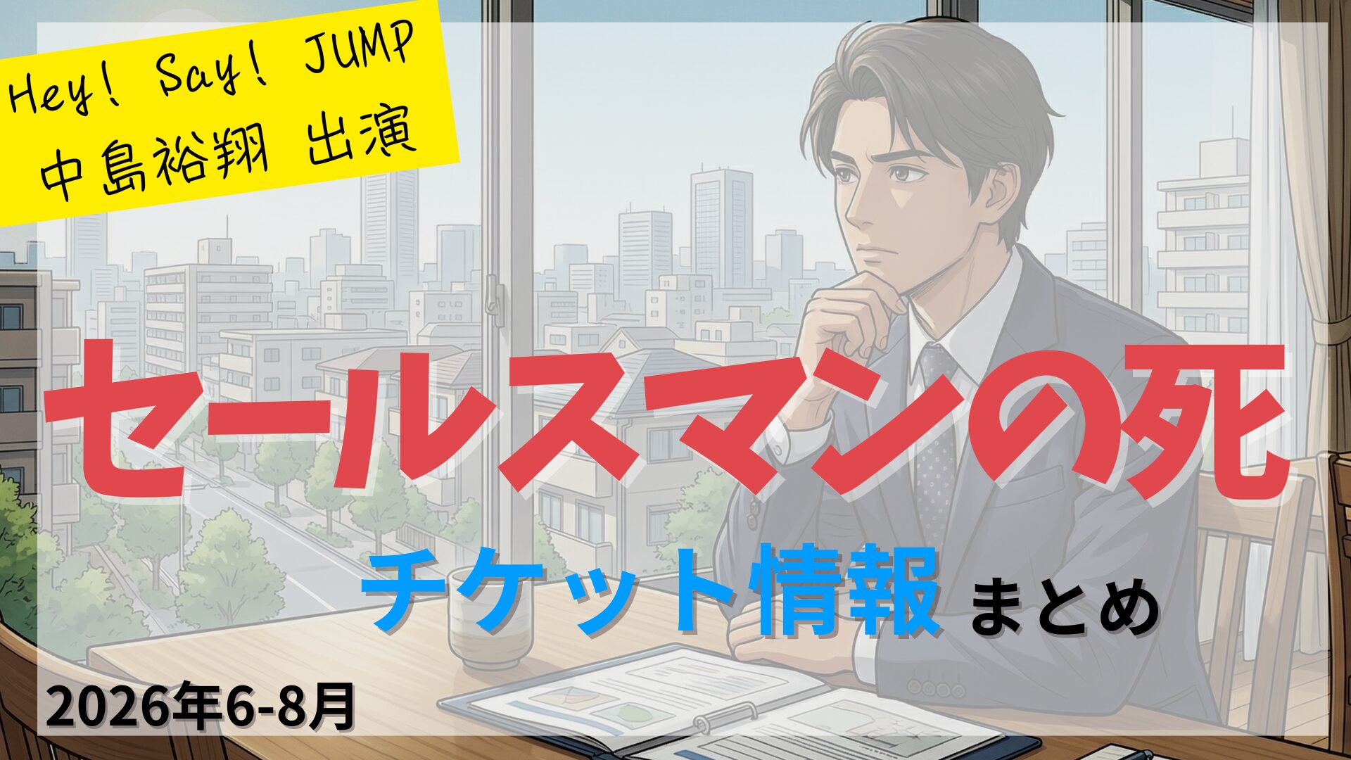 【中島裕翔 出演】舞台「セールスマンの死」のFC先行・カード枠・一般販売のチケット情報まとめ