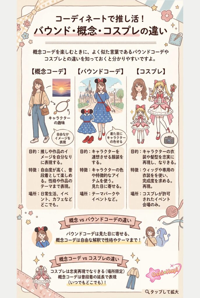 バウンドコーデ・概念コーデ・コスプレの違い