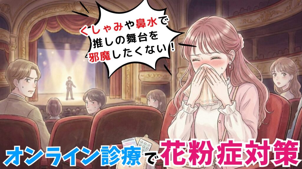 花粉症に負けず推しの舞台を楽しむ！眠くならない花粉症の薬をオンライン診療で入手しよう