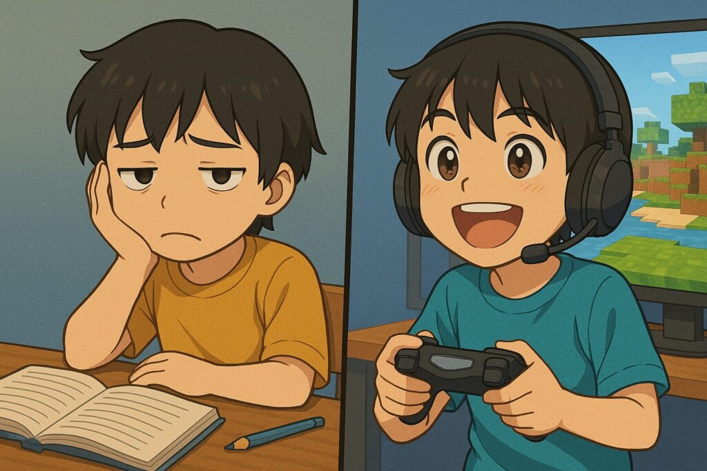 「教科書 VS マイクラ」どっちが楽しい?