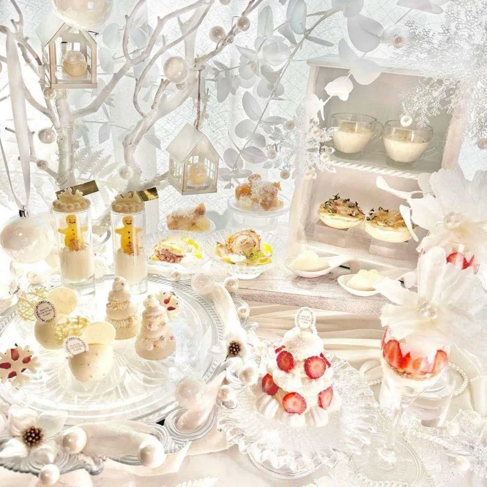 【表参道】HAUTE COUTURE CAFE｜パールがきらめく白の世界