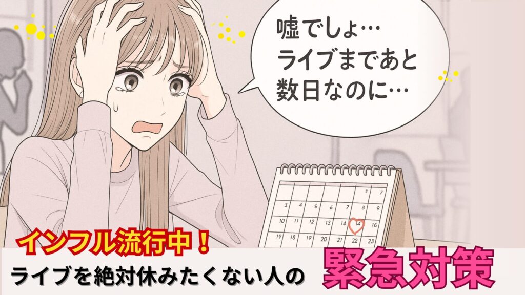 ライブを絶対休みたくない人必見!感染者が出た時に知っておきたいインフルエンザ予防薬にします