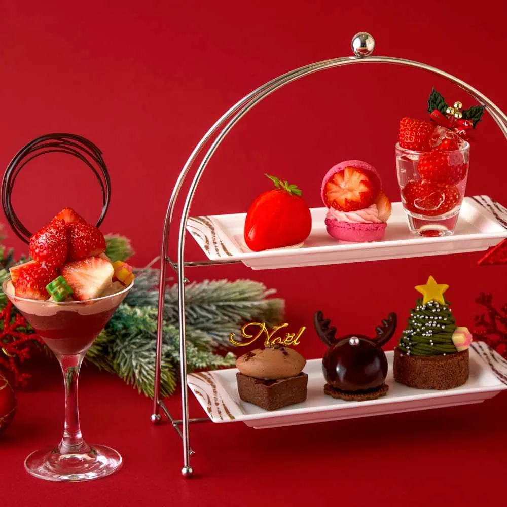 メイン料理付き!いちごとチョコのアフタヌーンティー