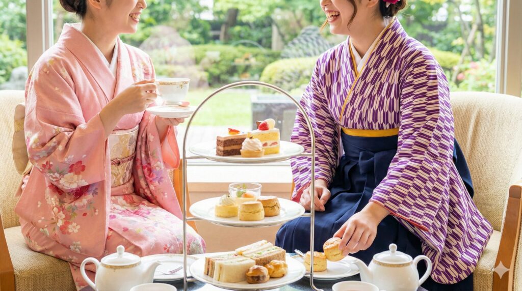 参拝後は優雅に「アフタヌーンティー」で感想戦
