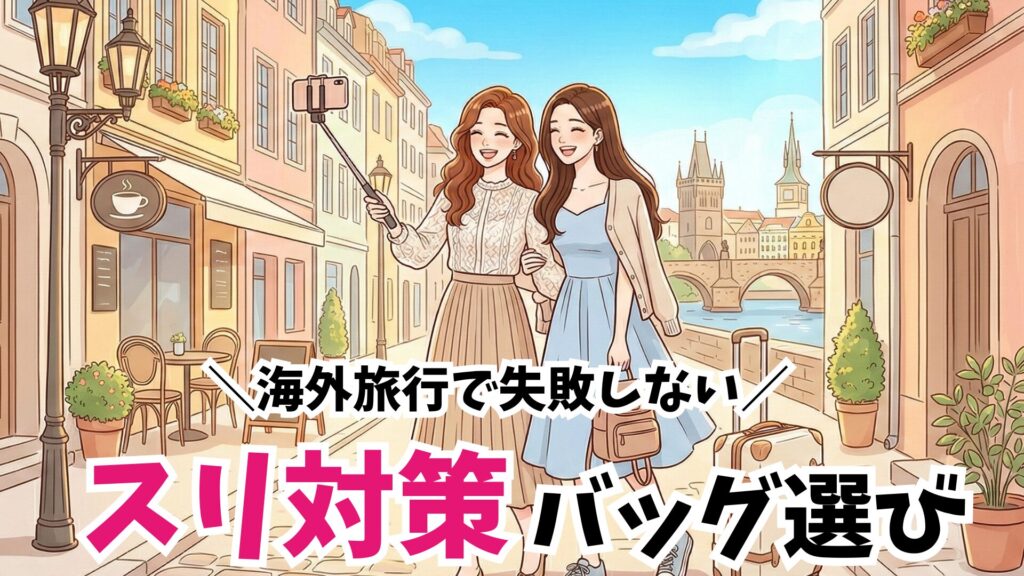 海外旅行のカバンはスリ対策が必須!スキミング防止ショルダーバッグ