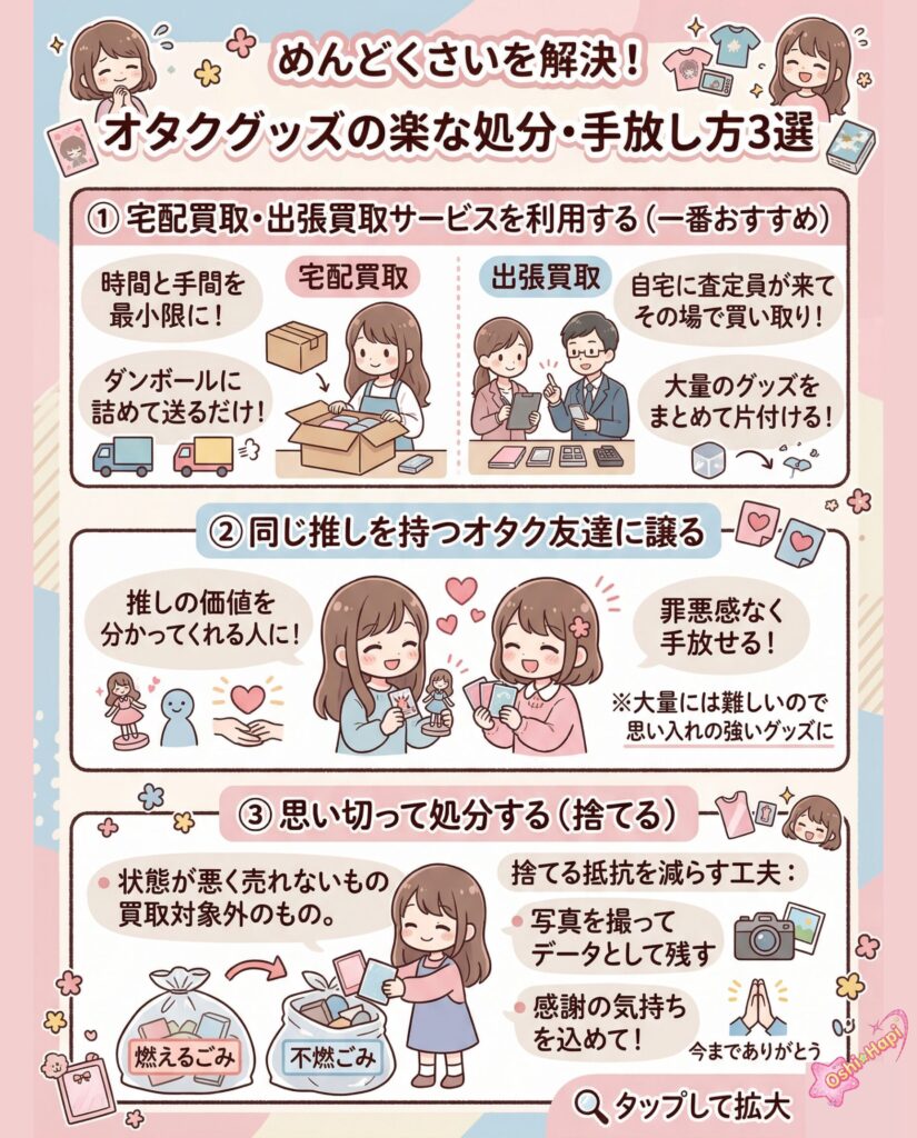 めんどくさいを解決!オタクグッズの楽な処分・手放し方3選