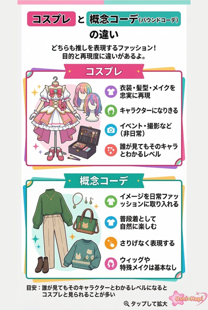 コスプレと概念コーデ（バウンドコーデ）って何が違うの？